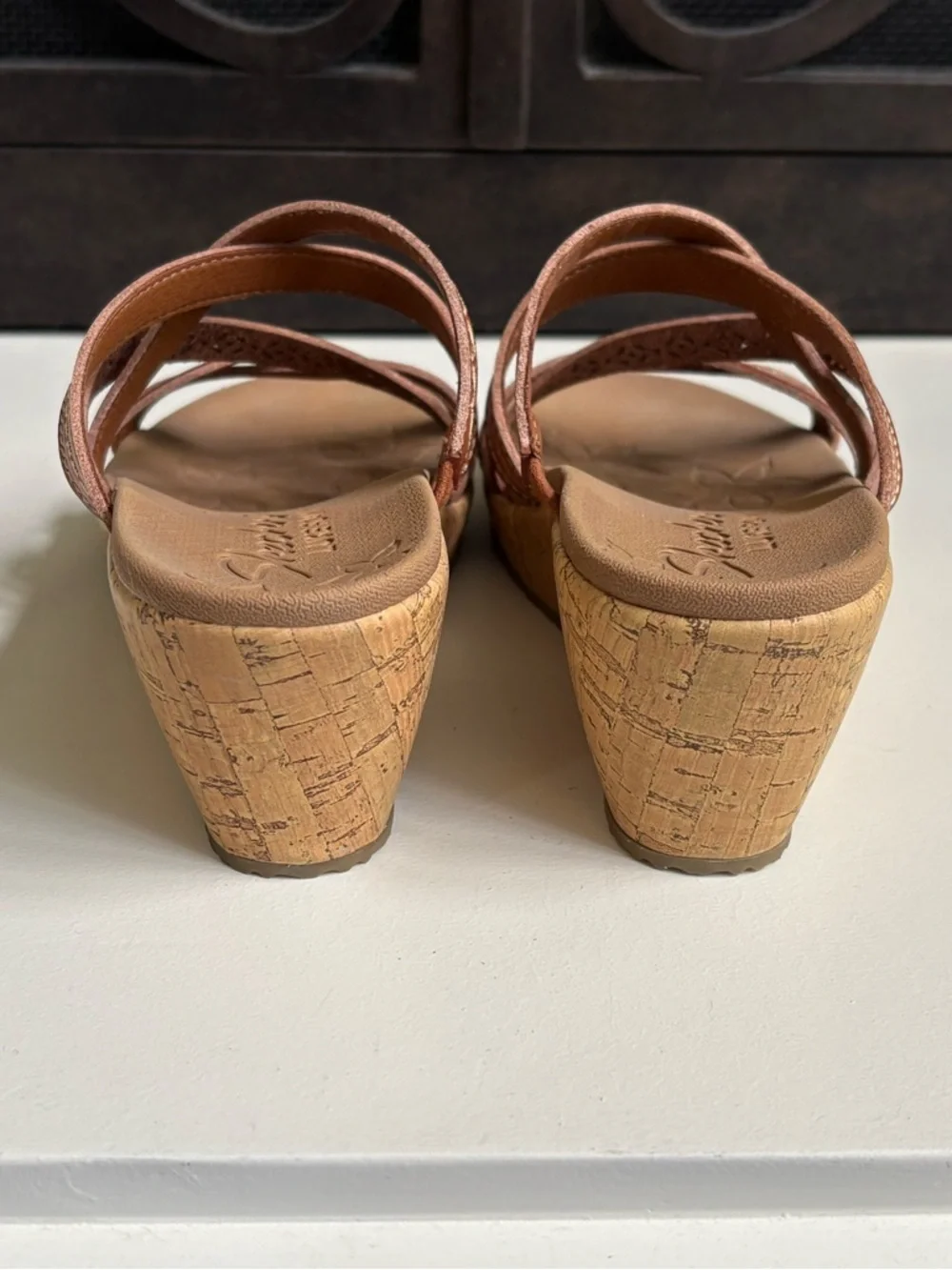 Skechers Beverlee Tiger Posse Strappy Slide Wedges Size 8